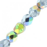 Czech Fire polished faceted glass beads 3mm Crystal vitrail